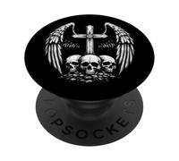 Croix Gothique tête de Mort Ailes d'ange foncé Faith Emo Alt Grunge PopSockets PopGrip Adhésif