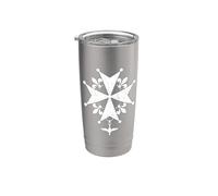 Croix huguenote française protectrice symbole calvinisme Gobelet isotherme en acier inoxydable double paroi