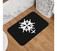 Croix Huguenote Tapis De Bain Lavable en Machine Tapis De Douche Anti-Salissures Welcome Paillassons pour Salon Chambre Couloir 40X60Cm