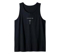 Croix « I Am with You » - Minimaliste Chrétien Religieux Jésus Débardeur