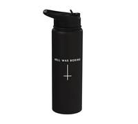 Croix inversée « Hell Was Boring » - Satan minimaliste Stainless Steel Insulated Water Bottle