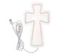 Croix Lumineuse Néon LED Acrylique Blanc, Décoration Murale Jésus