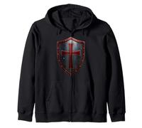 Croix médiévale des Templiers en Aspect Vieilli Sweat à Capuche