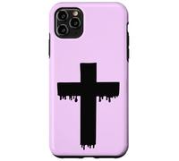 Croix Noire Kawaii Drippy Cross, Gurokaw Pastel Gothique esthétique Coque pour iPhone 11 Pro Max