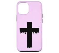 Croix Noire Kawaii Drippy Cross, Gurokaw Pastel Gothique esthétique Coque pour iPhone 12/12 Pro