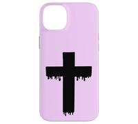 Croix Noire Kawaii Drippy Cross, Gurokaw Pastel Gothique esthétique Coque pour iPhone 14 Plus