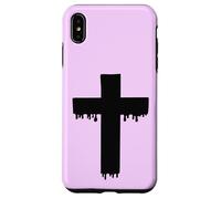 Croix Noire Kawaii Drippy Cross, Gurokaw Pastel Gothique esthétique Coque pour iPhone XS Max