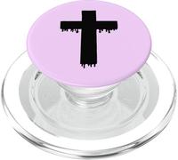 Croix Noire Kawaii Drippy Cross, Gurokaw Pastel Gothique esthétique PopSockets PopGrip pour MagSafe