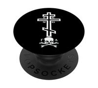 Croix orthodoxe Orientale avec crâne d'Adam PopSockets PopGrip Adhésif