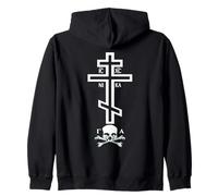 Croix orthodoxe Orientale avec crâne d'Adam Sweat à Capuche