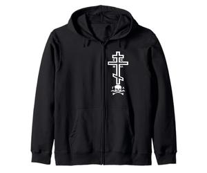 Croix orthodoxe Orientale avec crâne d'Adam Sweat à Capuche