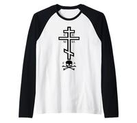 Croix orthodoxe Orientale avec crâne Manche Raglan