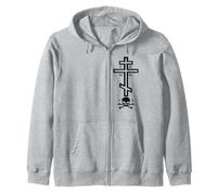 Croix orthodoxe Orientale avec crâne Sweat à Capuche