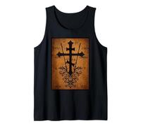 Croix orthodoxe Orientale crâne d'Adam Art chrétien Vintage Débardeur