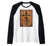 Croix orthodoxe Orientale crâne d'Adam Art chrétien Vintage Manche Raglan