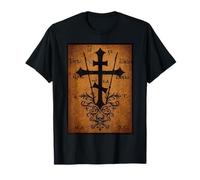Croix orthodoxe Orientale crâne d'Adam Art chrétien Vintage T-Shirt