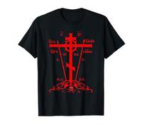 Croix orthodoxe Orientale rétro crâne d'Adam Art chrétien T-Shirt
