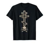 Croix orthodoxe Vintage avec crâne d'Adam Orthodoxe Chrétien T-Shirt