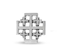 Croix pendentif Broche Jérusalem en argent massif 925 avec un fermoir arrière en laiton de 17 mm.
