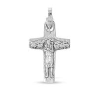 Croix pendentif Pendentif Bon Pasteur en argent sterling 925, 48 mm. Pape François. Gravure incluse dans le prix - Personnalisable - GRAVURE INCLUSE DANS LE PRIX
