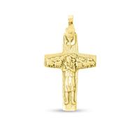 Croix pendentif Pendentif du Bon Pasteur en or massif 18 carats, 37 mm. Pape François. Gravure incluse dans le prix - Personnalisable - GRAVURE INCLUSE DANS LE PRIX