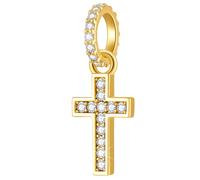 Croix plaquée or Charms Pendentif ajustement Pandora Bracelet religieux collier, scintillant croix de foi chrétienne Mini Dangle Charm, cadeaux pour Pâques/fête des mères/Noël