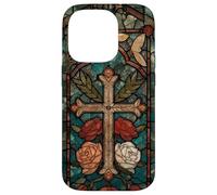 Croix Printemps Roses Papillon Pâques Foi Chrétienne Coque pour iPhone 14 Pro