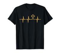 Croix religieuse chrétienne Jésus Dieu battement de cœur T-Shirt
