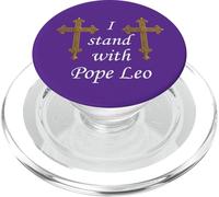 Croix Romaine. Je suis avec Le Pape Leo. PopSockets PopGrip pour MagSafe