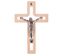 Croix suspendue en bois moderne avec la croix de la Passion bien sûr 25x16x1,6 cm