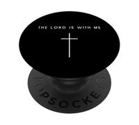 Croix « The Lord is with Me » - Minimaliste Christian Faith Jésus PopSockets PopGrip Adhésif