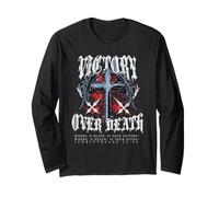 Croix Victory Over Death Gothic Y2K Streetwear Verse biblique Manche Longue