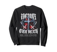 Croix Victory Over Death Gothic Y2K Streetwear Verse biblique Sweatshirt