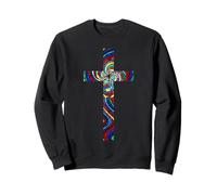 Croix vitrail chrétien Noel christianisme Sweatshirt