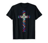 Croix vitrail chrétien Noel christianisme T-Shirt