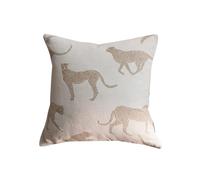 Croker Horse Housses de coussin décoratives 50,8 x 50,8 cm, motif léopard blanc, guépard, chenille brodée, pour canapé, sofa, sofa, salon, chambre à coucher