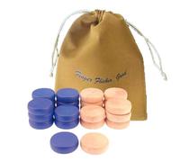 Crokinole Europe, Palets de Tournoi Bois & Bleu, Set de 26 Pièces, Taille Officielle 1-1/4 Pouce, Bois Dur, Surface Lisse, Palets de Rechange & Pochette de Rangement