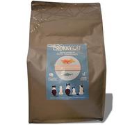 Crokky Aliment complet pour chats stérilisés, saumon et poisson blanc. Pour la santé des tracts urinaires et la réduction des boules de poils. Ingrédients à l'origine adaptés à la consommation humaine