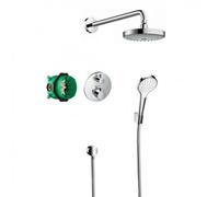 Pack encastré avec mitigeur thermostatique Ecostat S chromé Croma Select Hansgrohe 27295000