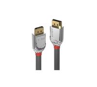 Lindy Câble DisplayPort CROMO – DisplayPort 1.2, 50 cm, rond, support 4K, gris