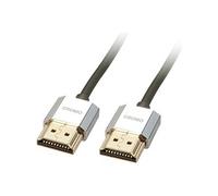 Lindy Câble HDMI CROMO Slim 41670 – HDMI mâle vers HDMI mâle, Ethernet, blindé (STP) 50 cm noir