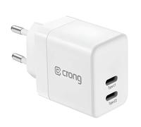 Crong Chargeur Secteur 2 USB-C 35W PD 3.0 / PPS Ultra-Compact GaN Blanc