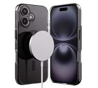 Coque Clear MAG Pro pour iPhone 16 Compatible MagSafe Crong Noir transparent