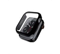 Crong Coque de Protection Hybride avec Film de Protection d'écran en Verre Compatible avec Apple Watch 45 mm - Noir