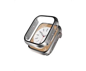 Crong Coque de Protection Hybride avec Film de Protection d'écran en Verre Compatible avec Apple Watch 40 mm Argenté