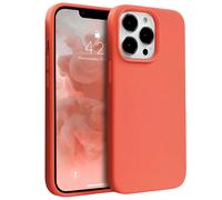 Crong Coque en Silicone Liquide pour iPhone 13 Pro Anti-Choc Flexible Corail