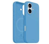 Crong Coque en Silicone pour iPhone 16 Compatible Charge Magnétique Bleu