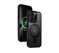 Coque MagSafe pour iPhone 16 Pro Max Hybrid Frost MAG Cover Bord Surélevés Noir transparent