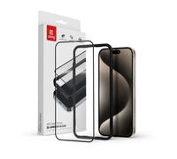 Crong Verre trempé 3D Armor Glass iPhone 15 Pro - Protection écran 9H antibactérien noir
