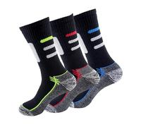 CRONOS ONE Chaussettes de sport (3 paires) THERMIQUES SANS COUTURES Chaussettes anti-pression idéales pour la course, le cyclisme, le trekking, l'orteil et le talon renforcés., Noir , 40-46